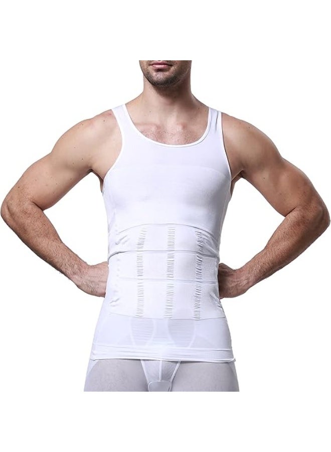 Halamodo Mens Slimming Body Shaper Vest Shirt Abs Abdomen Slim - Image 2