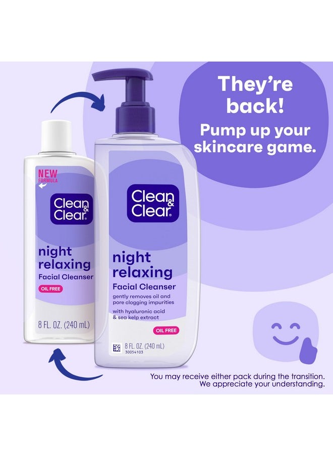CLEAN & CLEAR Clean & Clear 2-Pack Day & Night Daily Face Cleansers, Morning Burst Hydrating Facial Cleanser & Night Relaxing Deep Cleansing Face Wash, Oil-Free & Won't Clog Pores, 2 x 8 fl. oz  - Image 3