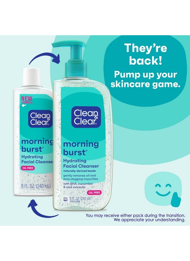 CLEAN & CLEAR Clean & Clear 2-Pack Day & Night Daily Face Cleansers, Morning Burst Hydrating Facial Cleanser & Night Relaxing Deep Cleansing Face Wash, Oil-Free & Won't Clog Pores, 2 x 8 fl. oz  - Image 4