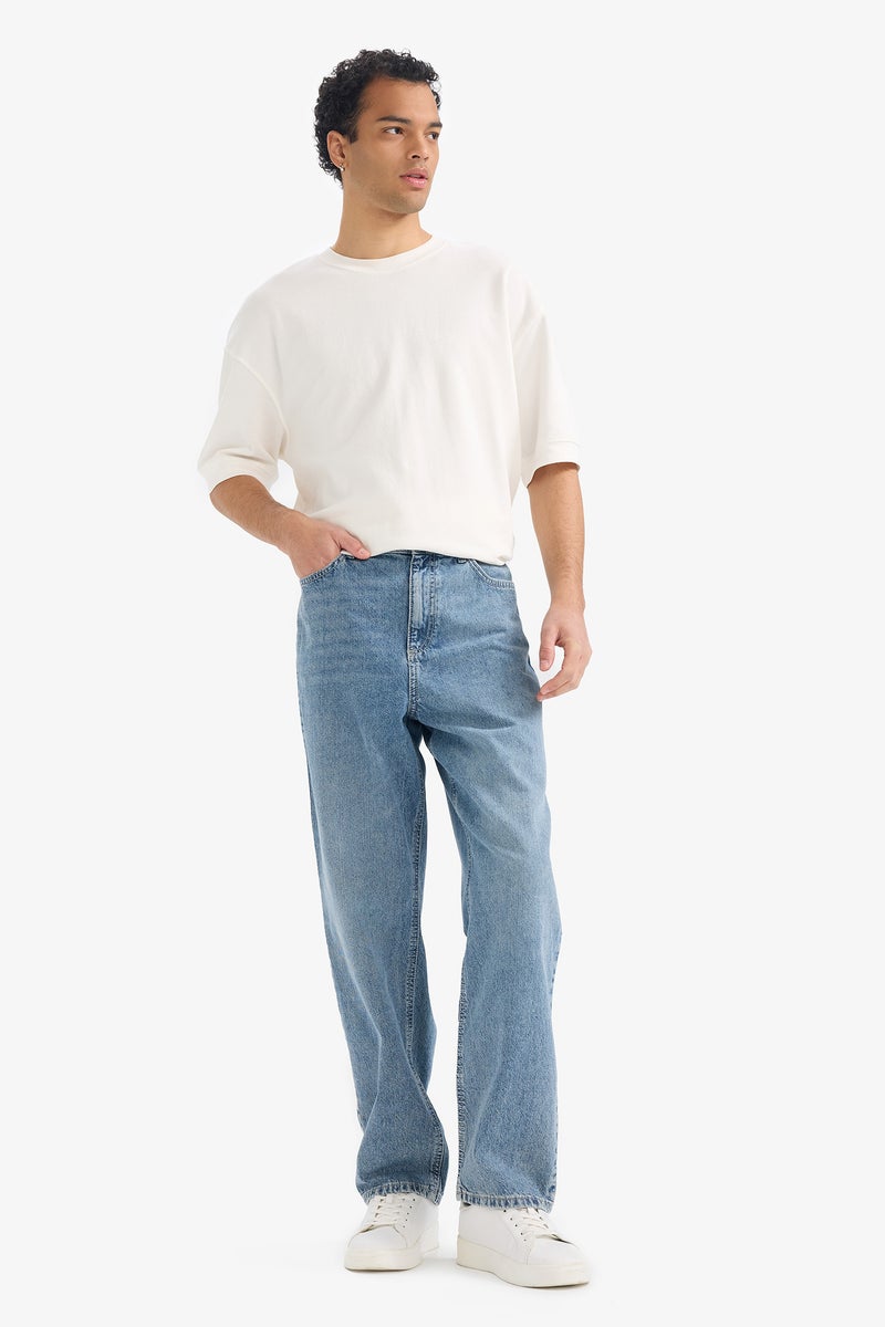 DeFacto Blue Man Baggy Trousers Casual - Image 1