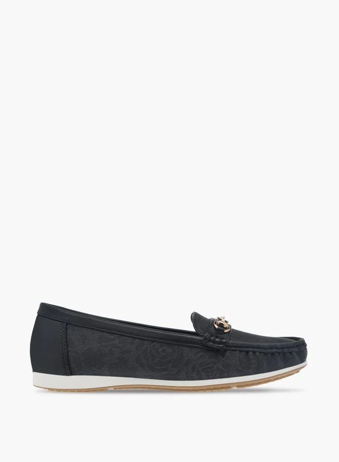Flora Bella By Shoexpress Womens Buckle Loafers With Slip On Closure