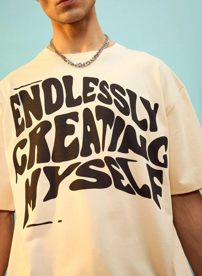 Mascln Sassafras Slogan Print Oversized T-Shirt by Styli