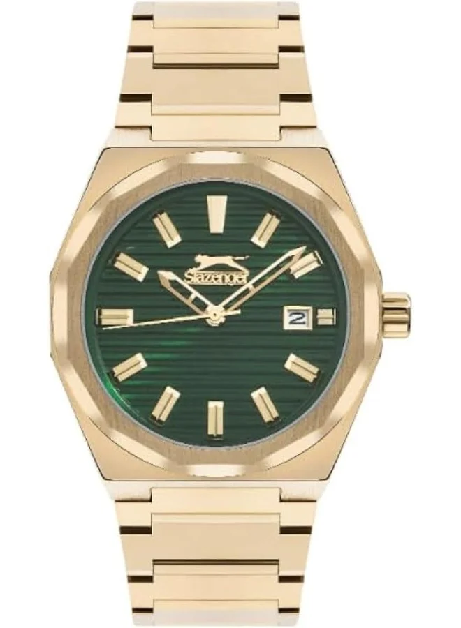 Slazenger SLAZENGER Men's Watch, Multi Function Display and Metal Strap - SL.9.2143.1.03, Gold