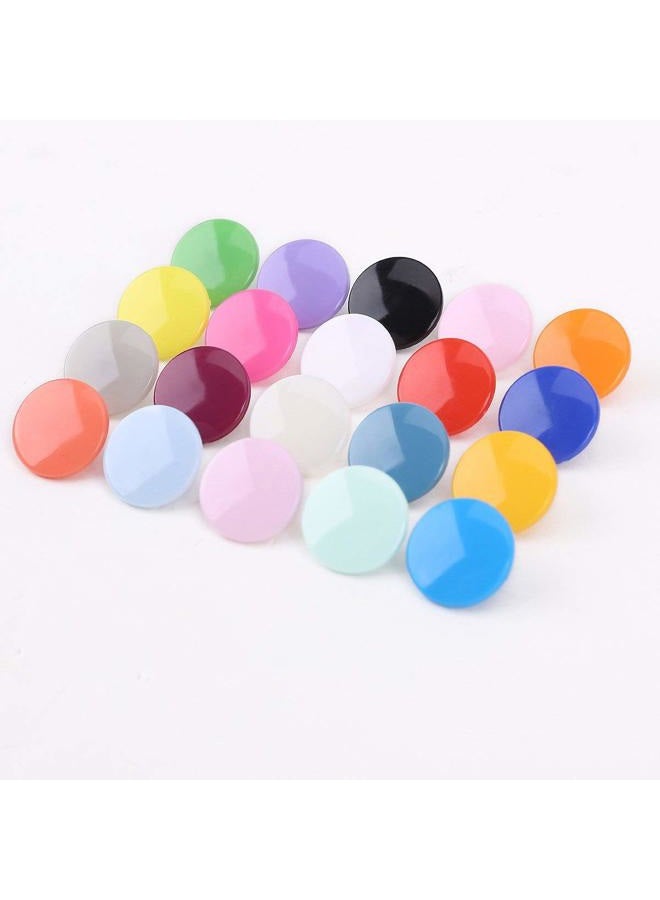 BetterJonny 300 Sets 20-Color KAM Snaps Buttons, Glossy Round Size 20 (1/2") T5 Plastic Resin Snap Fastener No Sew Buttons for Cloth Diaper Bibs Unpaper Towels - Image 2