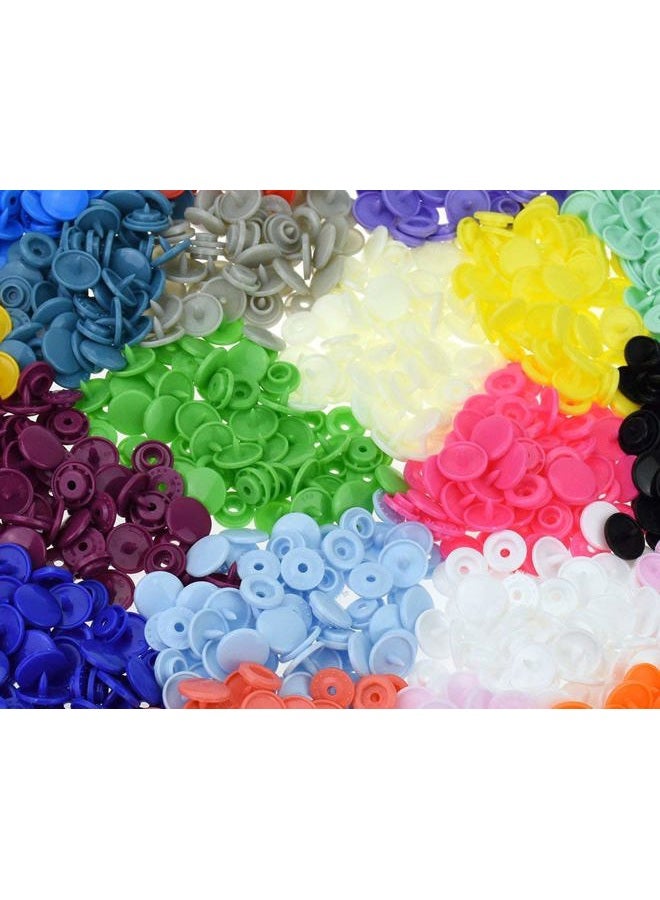 BetterJonny 300 Sets 20-Color KAM Snaps Buttons, Glossy Round Size 20 (1/2") T5 Plastic Resin Snap Fastener No Sew Buttons for Cloth Diaper Bibs Unpaper Towels - Image 3