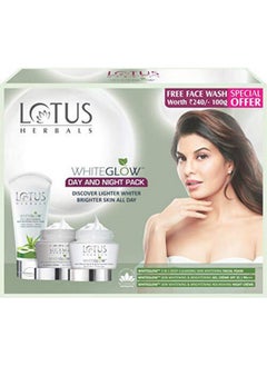 LOTUS HERBALS White Glow Day & Night Pack Cream With Face Wash Aloe Vera 220 G 3 Count  - Image 2