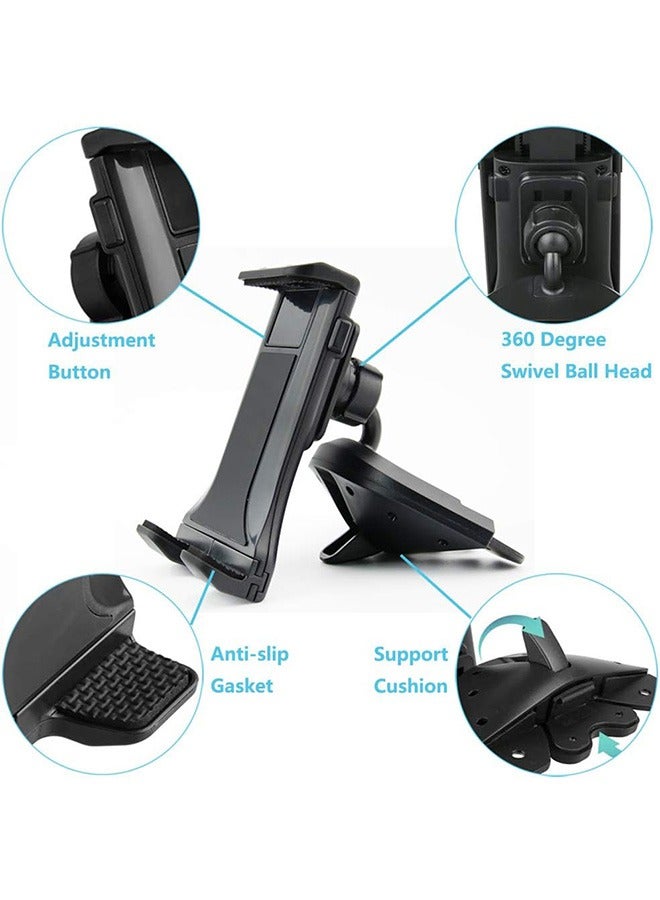 2 in 1 CD Slot Tablet Car Mount, Universal CD Player Car Phone Mount, Compatible with Samsung Galaxy/iPad Mini/iPad Air/iPad Pro/iPhone Xs Max/XS/XR/GPS (4"-10.5" Tablets & Cellphones)  - Image 3