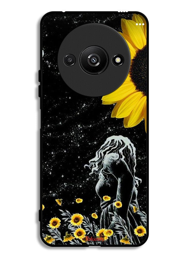 Tolwak Xiaomi Redmi A3 4G Protective Case Cover Girl Look At Moon Art - Image 1