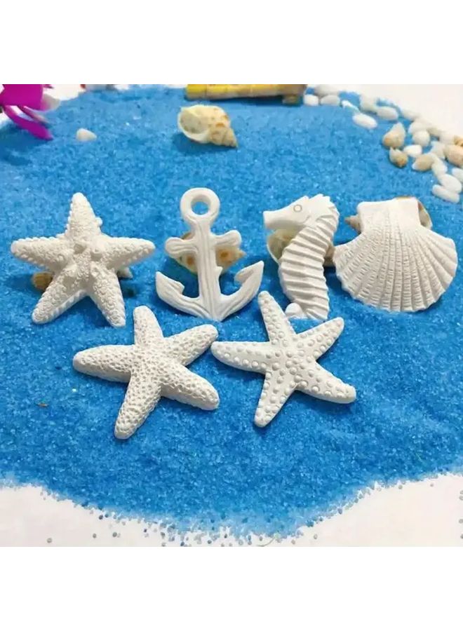 6Pcs Realistic Resin Aquarium Starfish Seahorse Sea Bass Fish Tank Decorations White Turquoise Marine Life Ornaments - Image 2