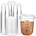 Baderke 100 Sets 12oz Disposable Crystal Clear Plastic Cups With Lids Round Bottom Iced Coffee Cups With Lid for Smoothie Cold Beverages Drinking Tumblers Cold Drinks for Party Wedding Event - Image 1