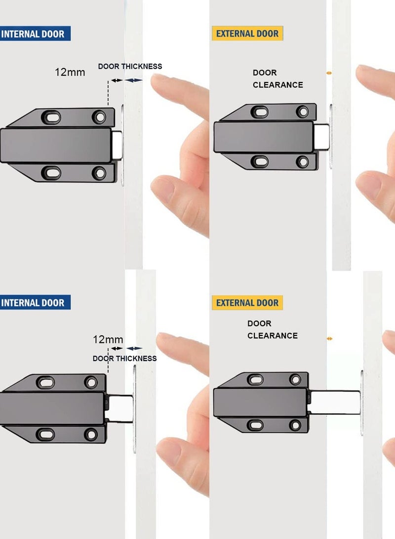KASTWAVE 2 Pack Black Cabinet Door Bouncer Magnetic Touch Lock Push to Open Cabinet Hardware Latch with 12 Screws - Image 3