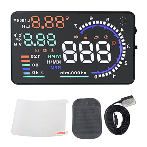EIMSOAH 5.5inch Car HUD Car, Auto Windshield Screen Speed Display, OBD 2 EU OBD Compatible, with Driving Mileage Measurement for Cars - Image 5