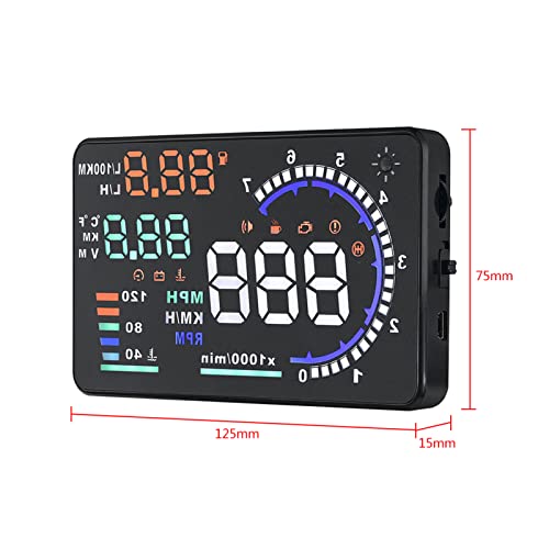 EIMSOAH 5.5inch Car HUD Car, Auto Windshield Screen Speed Display, OBD 2 EU OBD Compatible, with Driving Mileage Measurement for Cars - Image 2