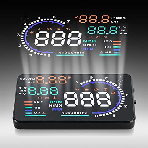 EIMSOAH 5.5inch Car HUD Car, Auto Windshield Screen Speed Display, OBD 2 EU OBD Compatible, with Driving Mileage Measurement for Cars - Image 1