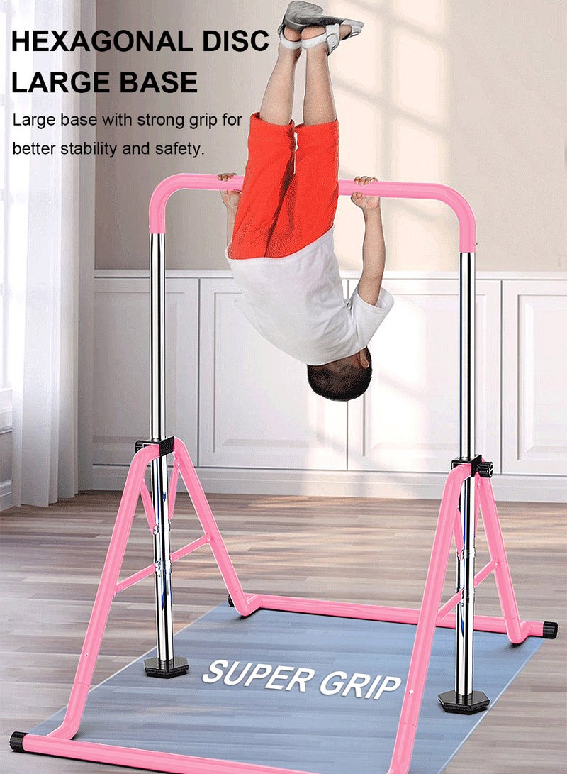 ما بيبي قضيب جمباز قابل للتمدد للأطفال - قضيب تدريب صغير قابل لتعديل الارتفاع للاستخدام المنزلي، معدات قضبان جمباز أفقية قابلة للطي مع حلقات رفع - Image 2
