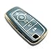 FEYOUN Key Fob Cover Compatible with Ford Escape Expedition Explorer F150 F250 F350 F450 F550 Maverick Mustang Lincoln Aviator TPU Remote Keyless Key Fob Case Shell Accessories Blue Gray - Image 2