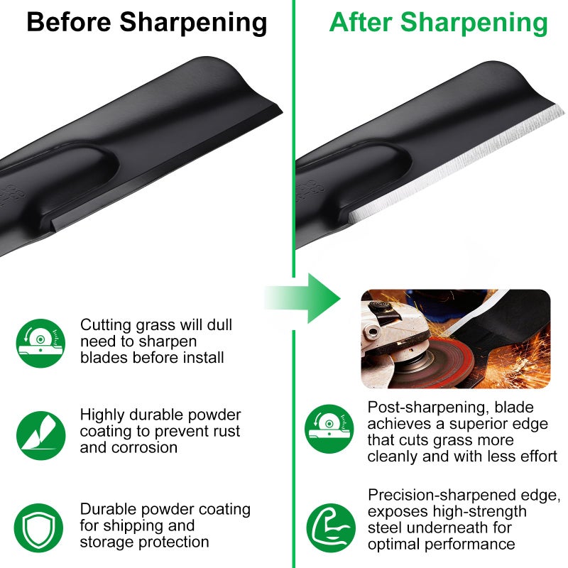 Grasscool 422719 134149 Mulching Blades with 5-Star Mounting Pattern for Craftsman LT1000 LT2000 42 inch Deck Riding Lawn Mower Tractor Replace 532134149 424752 138971 - Image 4