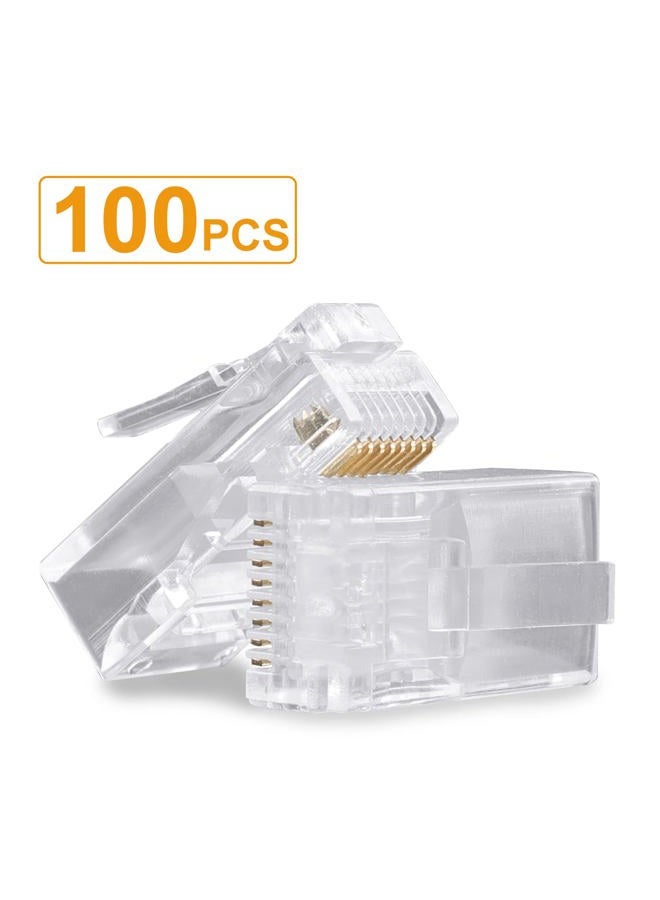 SHD RJ45 Connectors, Cat6 Connector Cat5e Connectors Cat5 Connectors RJ45 Ends Ethernet Cable Crimp Connectors-100Pcs - Image 2