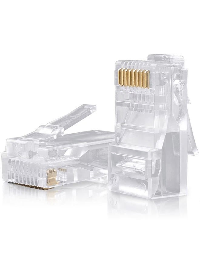 SHD RJ45 Connectors, Cat6 Connector Cat5e Connectors Cat5 Connectors RJ45 Ends Ethernet Cable Crimp Connectors-100Pcs - Image 1
