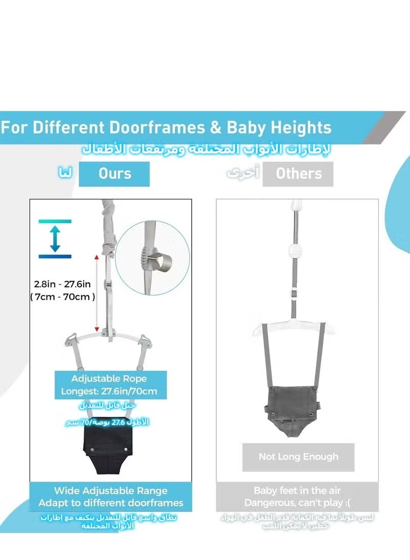 Jourvent Baby Door Jumper with Door Clamp, Baby Doorway Jumper Bouncer with Strong Spring & Adjustable Strap, Portable Infant Bouncers - Image 5