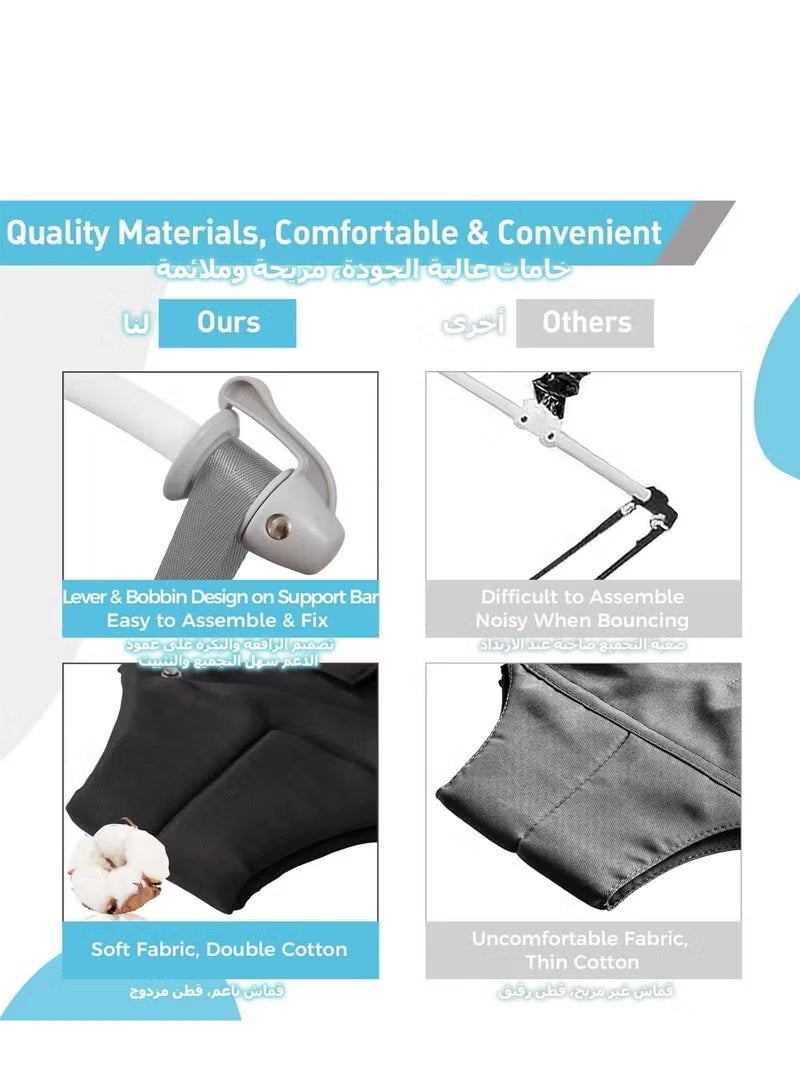 Jourvent Baby Door Jumper with Door Clamp, Baby Doorway Jumper Bouncer with Strong Spring & Adjustable Strap, Portable Infant Bouncers - Image 2