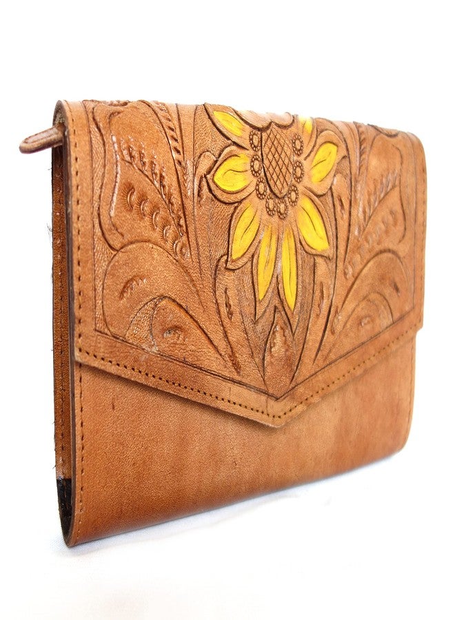 Cords Craft Hand Crafted Leather Clutch Purses for Women, Leather Clutch Bags, Western Leather Clutch, Tan, Medium - Image 1