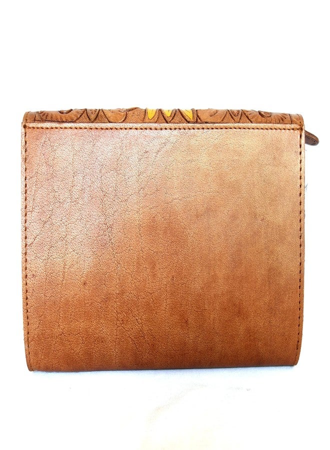 Cords Craft Hand Crafted Leather Clutch Purses for Women, Leather Clutch Bags, Western Leather Clutch, Tan, Medium - Image 3