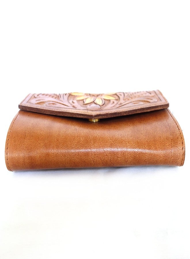 Cords Craft Hand Crafted Leather Clutch Purses for Women, Leather Clutch Bags, Western Leather Clutch, Tan, Medium - Image 4