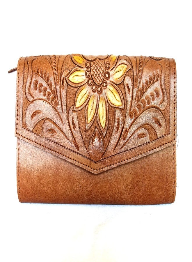 Cords Craft Hand Crafted Leather Clutch Purses for Women, Leather Clutch Bags, Western Leather Clutch, Tan, Medium - Image 2