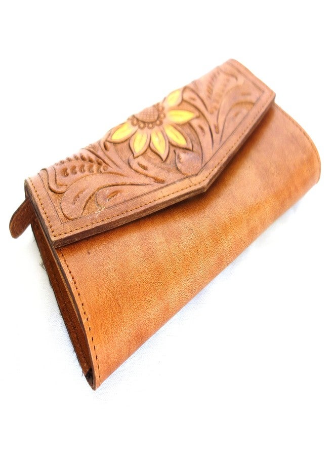 Cords Craft Hand Crafted Leather Clutch Purses for Women, Leather Clutch Bags, Western Leather Clutch, Tan, Medium - Image 5