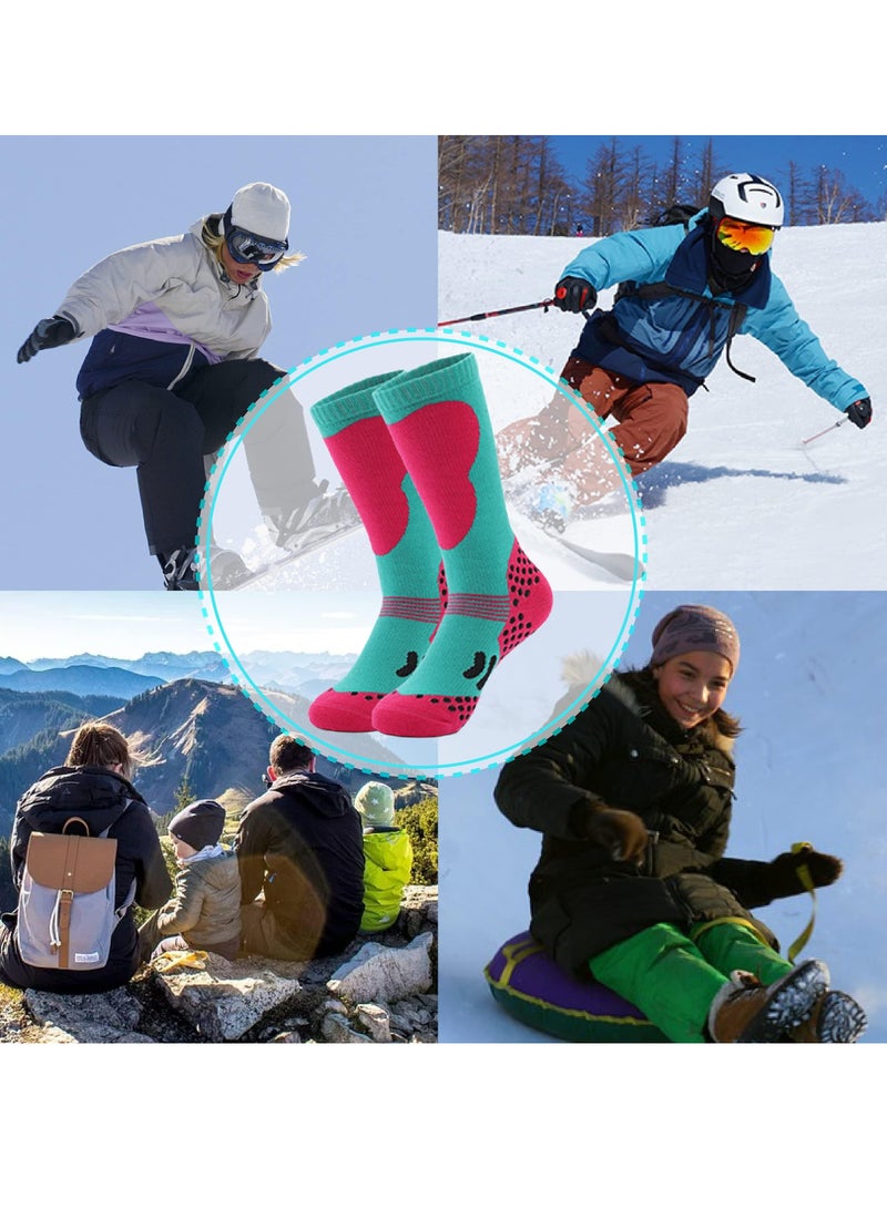 SYOSI Kid Ski Socks  Thick Warm Thermal Socks Children Long Knee Snow Socks for Boy Girl Skating Skiing Snoboarding Socks (SIZE:S) - Image 4