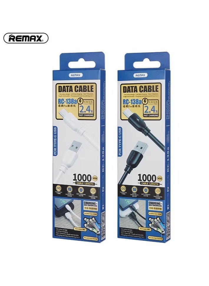 REMAX Type C Data Cable 1m A to USB C Data Cable High Quality Data Cable for Samsung Galaxy MacBook Pro Huawei MateBook Pro iPad Mini 6 Black - Image 3
