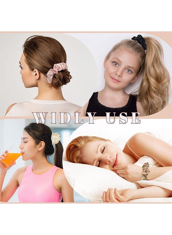 Beyond 12-Piece Silk Hair Ties Band Set, Satin Hair Scrunchies Multicolour for Girls Women  - Image 5