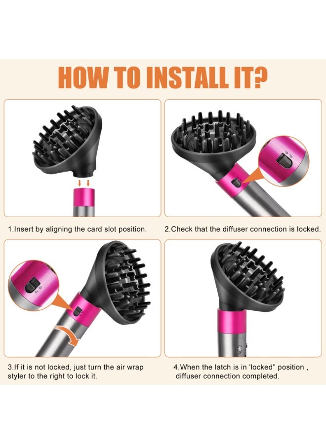 KISSUN Upgraded Diffuser Attachment for Dyson Airwrap HS01/ HS05/ HS08 - Converts to Hair Dryer, Fast Drying Wave & Curly & Thick, Heat Resistant Nylon Fiber Nozzle Attachments, Dark Gray - Image 4