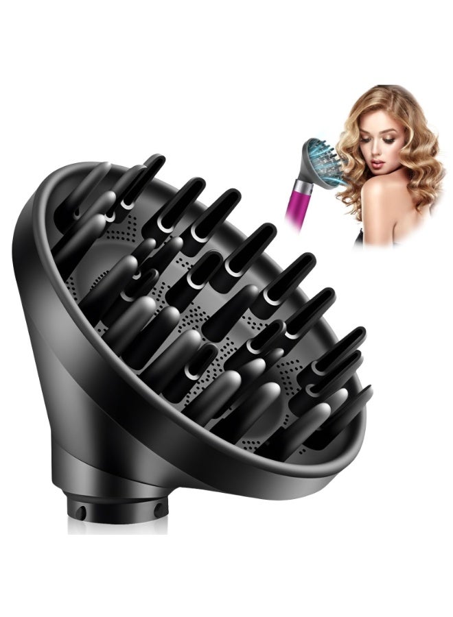 KISSUN Upgraded Diffuser Attachment for Dyson Airwrap HS01/ HS05/ HS08 - Converts to Hair Dryer, Fast Drying Wave & Curly & Thick, Heat Resistant Nylon Fiber Nozzle Attachments, Dark Gray - Image 1