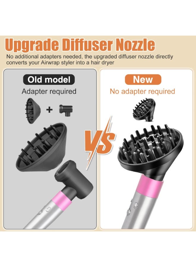 KISSUN Upgraded Diffuser Attachment for Dyson Airwrap HS01/ HS05/ HS08 - Converts to Hair Dryer, Fast Drying Wave & Curly & Thick, Heat Resistant Nylon Fiber Nozzle Attachments, Dark Gray - Image 3