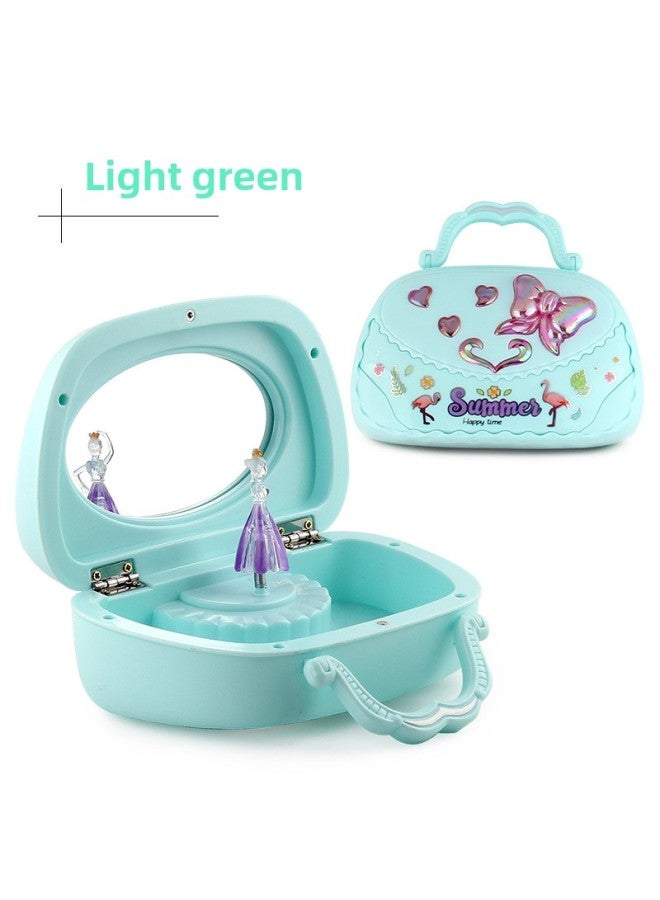 Children Music Jewelry Box Handbag Rotating Ballet Girl Music Box Gift-Color:Blue Weight 0.37kg - Image 1