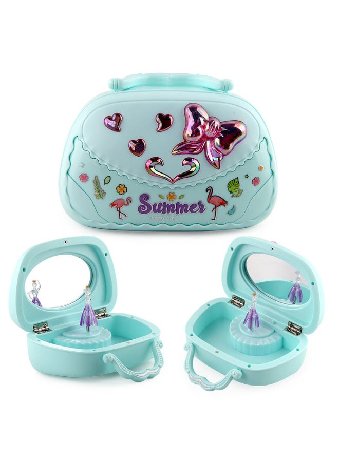 Children Music Jewelry Box Handbag Rotating Ballet Girl Music Box Gift-Color:Blue Weight 0.37kg - Image 3
