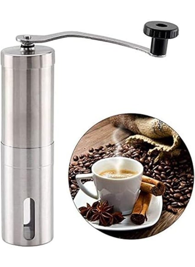 Manual Coffee Grinder Conical Burr Mill Brushed Stainless Steel, Silver - Image 4
