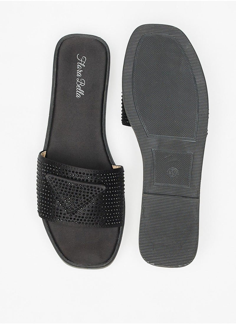 Flora Bella - Embellished Slip On Sandals - Image 1