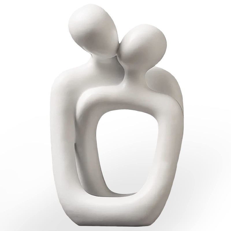 BANOMII BANOMII Abstract Couple Statue Minimalist Couples Bedroom Decor White Hugging Lovers Sculptures Modern Home Office Decor Accents for Nightstand  Dresser Shelf Decorations Aesthetic Gift 