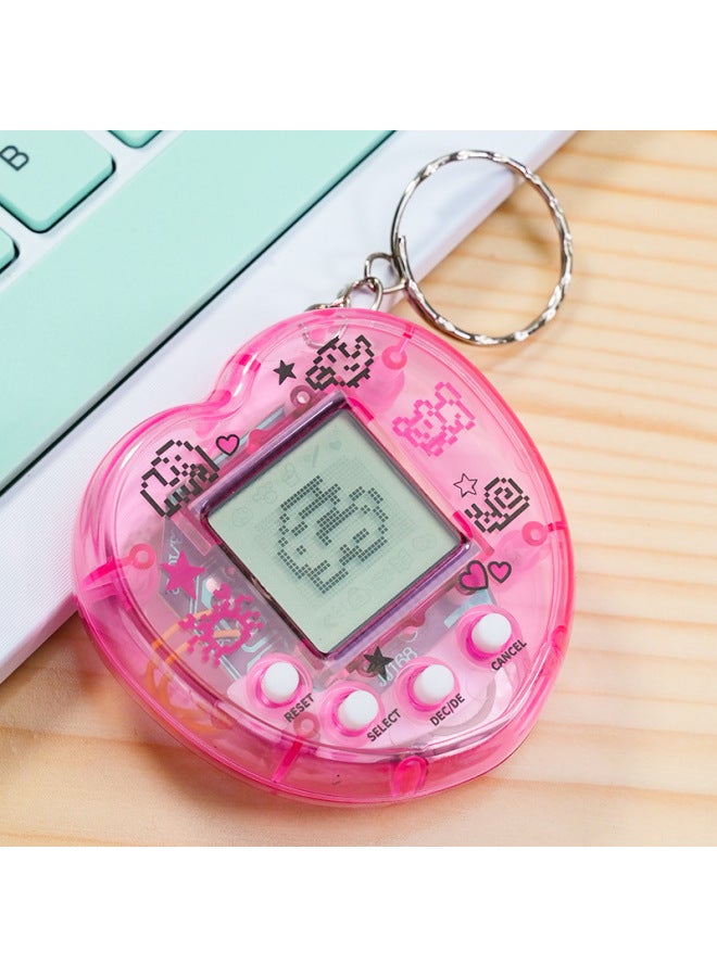 Electronic Pet Game Machine Virtual Feeding Elf Handheld Boys And Girls Educational Toy Pendant Gift-Color:Love Pet Machine [transparent Powder]  - Image 1