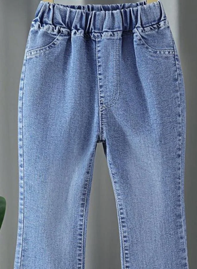 يونيكي Blue Straight High Rise Solid jeans