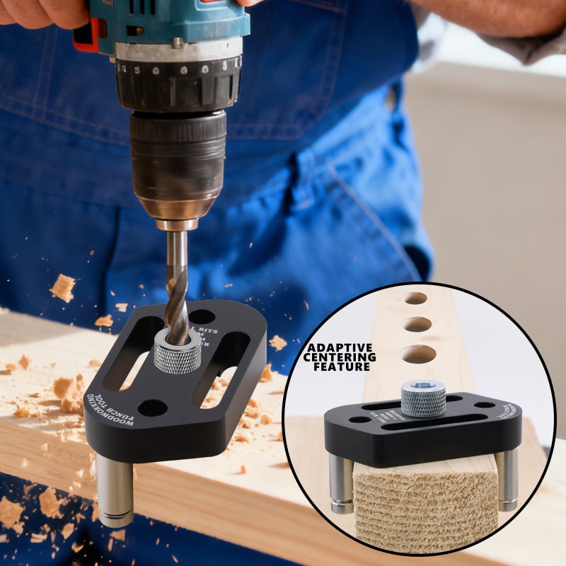FETESNICE Self Centering Dowel Jig Kit,8 Sizesï¼ˆ3-10mmï¼‰Drill Bushings Compatible with 1/8" to 3/8" Drill Bits,Professional Handheld Drill Guide Block for Straight Holes,Precision Woodworking & DIY Projects - Image 3