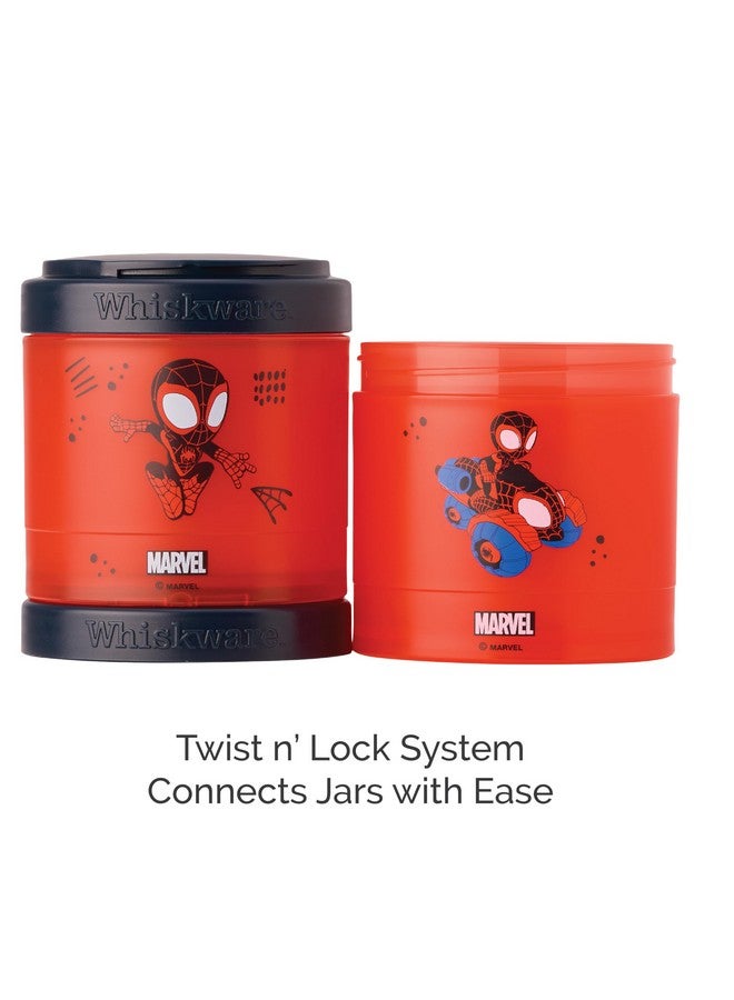 Whiskware Spider-Man Team Spidey Stackable Snack Containers for Babies, Kids, and Toddlers, 3 Stackable Snack Cups for School or Travel, Cupholder Friendly, Miles Morales - Image 3