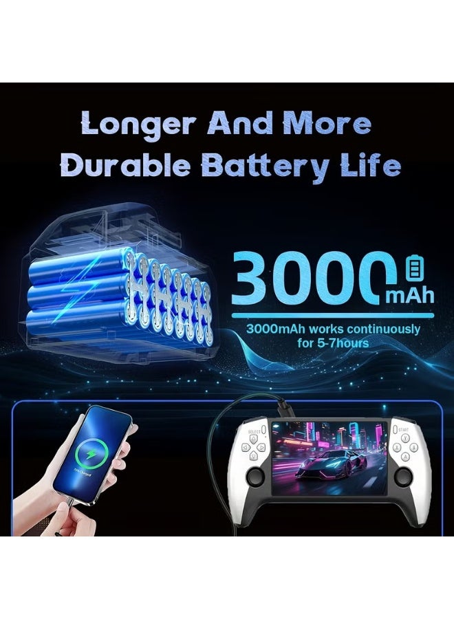 ELTRAZONE SF3500 Handheld Game Console Black & White, 5 Inch IPS Full-Laminated HD Screen, FHD TV Output, Multi-Platform Emulator Support, Wireless Controller Connection, Portable Retro Gaming Console for Games, Music & Videos - Image 5