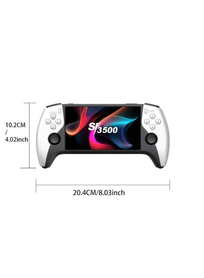 ELTRAZONE SF3500 Handheld Game Console Black & White, 5 Inch IPS Full-Laminated HD Screen, FHD TV Output, Multi-Platform Emulator Support, Wireless Controller Connection, Portable Retro Gaming Console for Games, Music & Videos - Image 2
