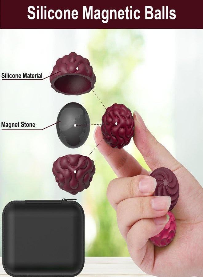 BUSOHA Silicone Magnetic Fidget Balls - 6 Pack New Fidget Toys Stress Balls for Adults Sensory Stone Travel Toys for Calming,Autism and ADHD,Gifts for Teens - Image 3