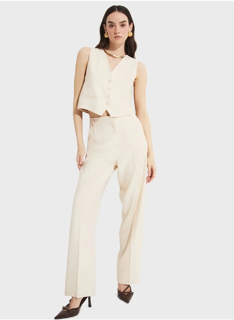 جون Waistcoat & High Waist Pants Set