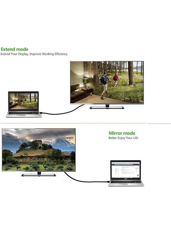 بشكل مختصر كابل 4Kx2K Mini DisplayPort DP إلى HDMI، محول Mini DisplayPort إلى HDMI AV HDTV بطول 1.8 متر/6 أقدام لأجهزة Apple iMac Mac Pro MacBook Air - أسود - Image 3